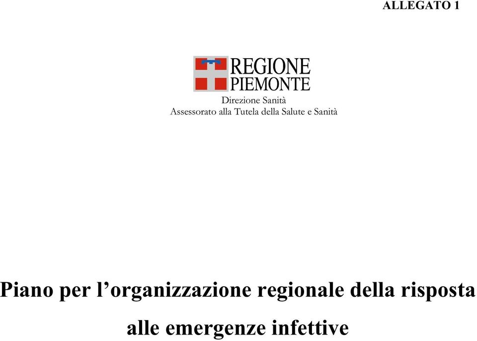 e Sanità Piano per l organizzazione