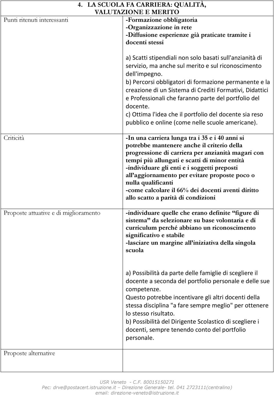 basati sull'anzianità di servizio, ma anche sul merito e sul riconoscimento dell'impegno.