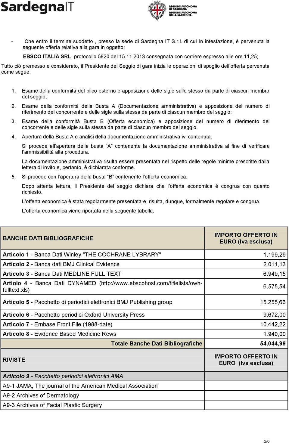 Esame della conformità della Busta A (Documentazione amministrativa) e apposizione del numero di riferimento del concorrente e delle sigle sulla stessa da parte di ciascun membro del seggio; 3.