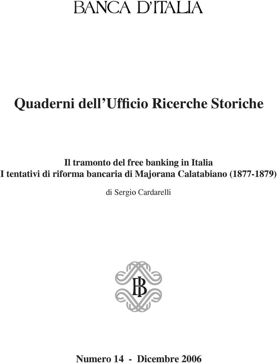 di riforma bancaria di Majorana Calatabiano