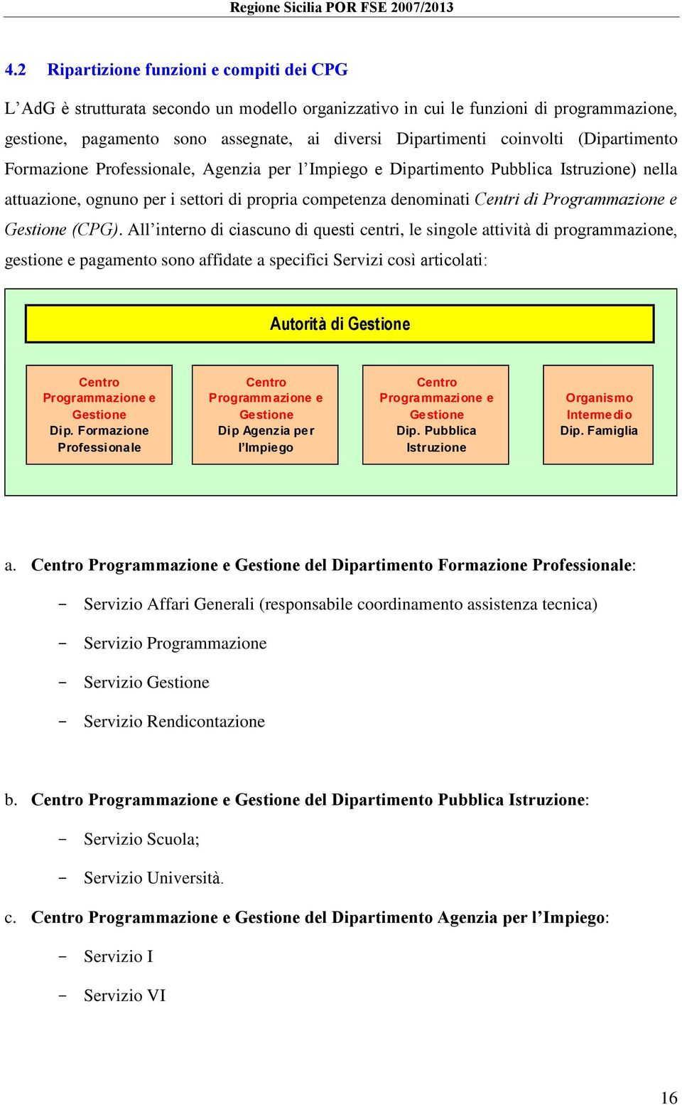 Programmazione e Gestione (CPG).