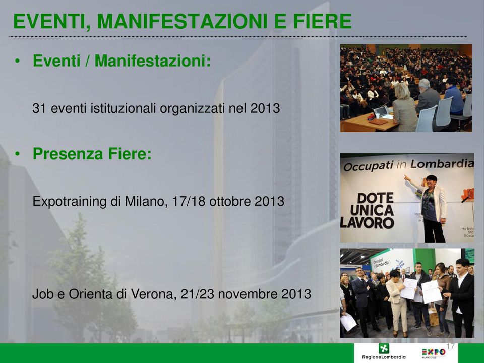 nel 2013 Presenza Fiere: Expotraining di Milano,