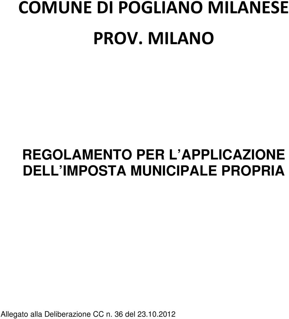 DELL IMPOSTA MUNICIPALE PROPRIA