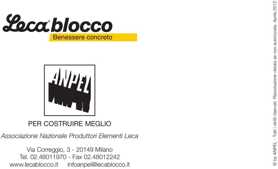 48012242 www.lecablocco.it infoanpel@lecablocco.