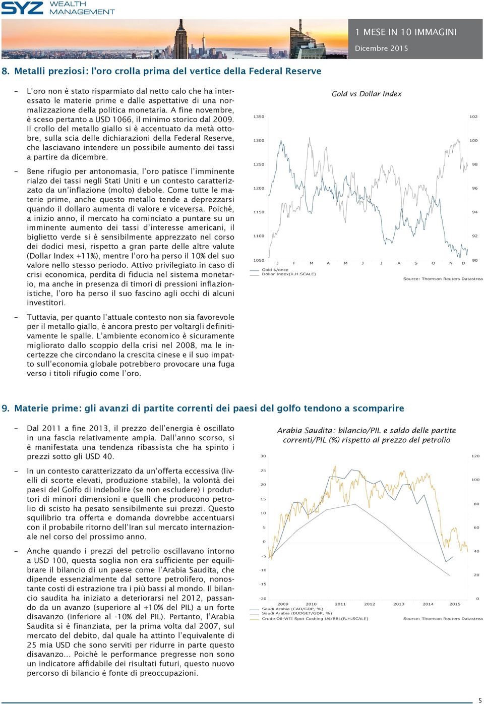 Il crollo del metallo giallo si è accentuato da metà ottobre, sulla scia delle dichiarazioni della Federal Reserve, che lasciavano intendere un possibile aumento dei tassi a partire da dicembre.