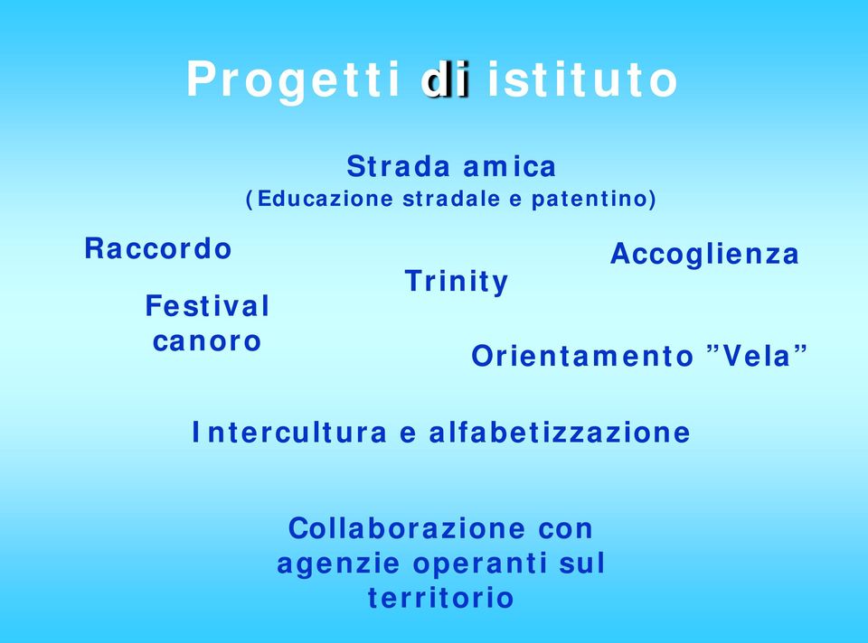 Trinity Accoglienza Orientamento Vela Intercultura e