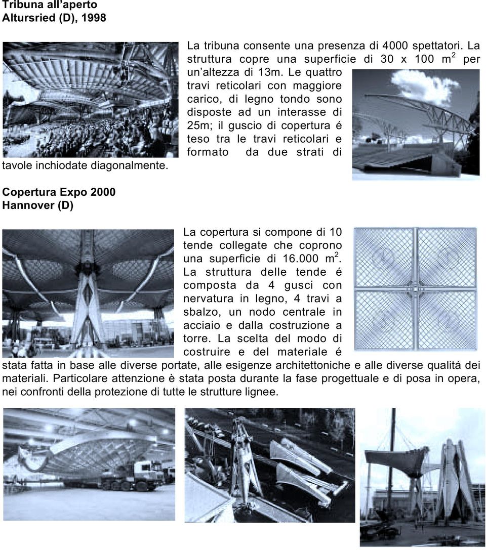 2000 Hannover (D) La copertura si compone di 10 tende collegate che coprono una superficie di 16.000 m 2.