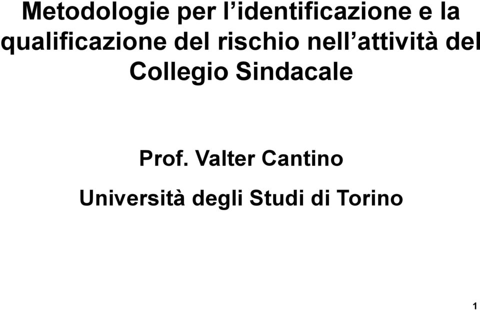 attività del Collegio Sindacale Prof.