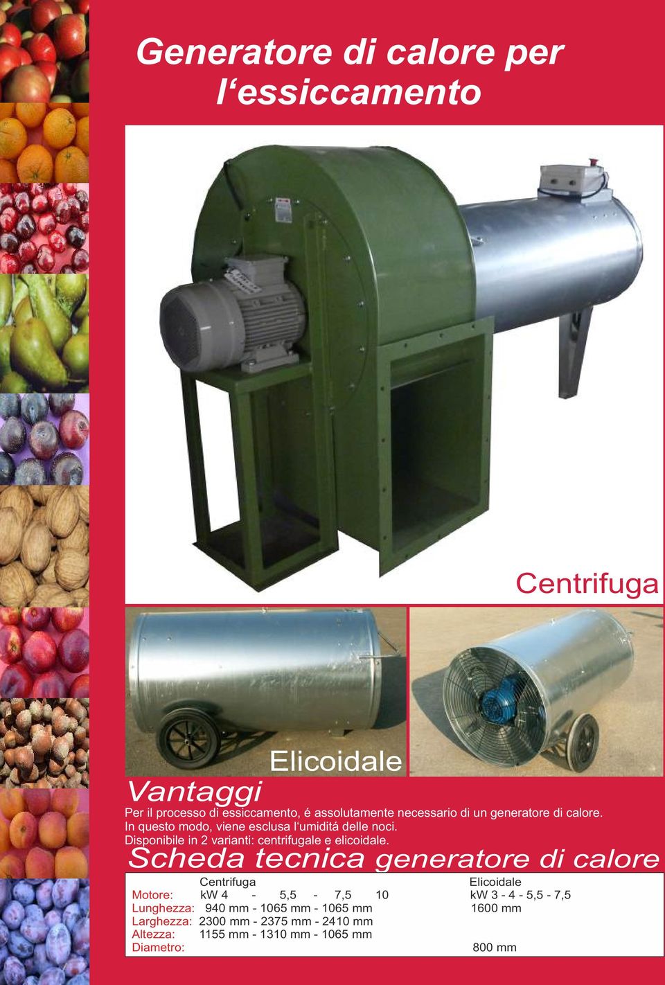 Disponibile in 2 varianti: centrifugale e elicoidale.