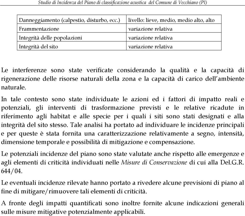 verificate considerando la qualità e la capacità di rigenerazione delle risorse naturali della zona e la capacità di carico dell ambiente naturale.