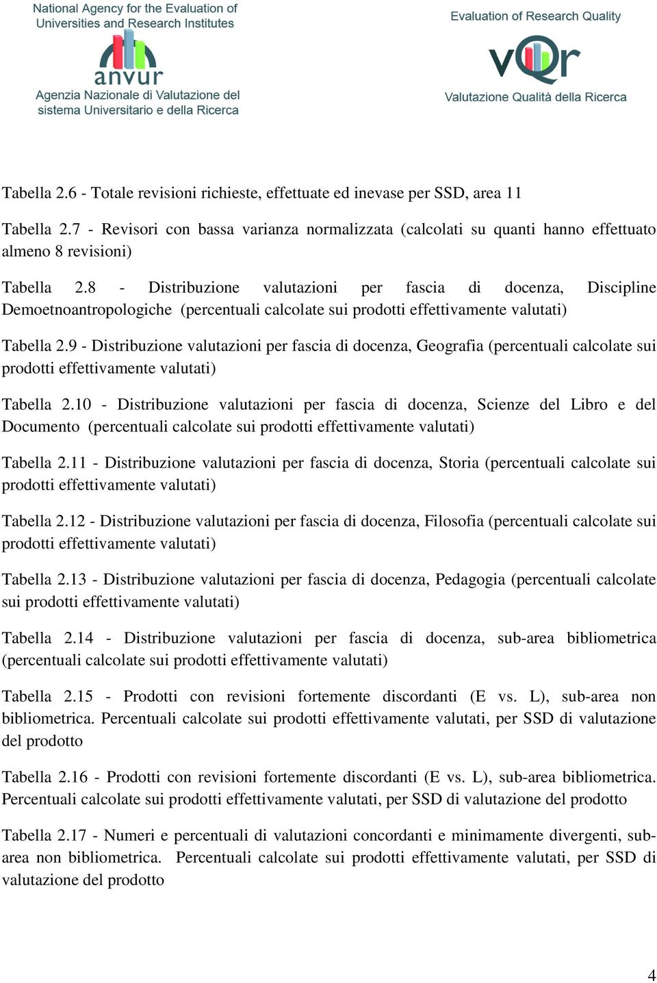 8 - Distribuzione valutazioni per fascia di docenza, Discipline Demoetnoantropologiche (percentuali calcolate sui prodotti effettivamente valutati) Tabella 2.