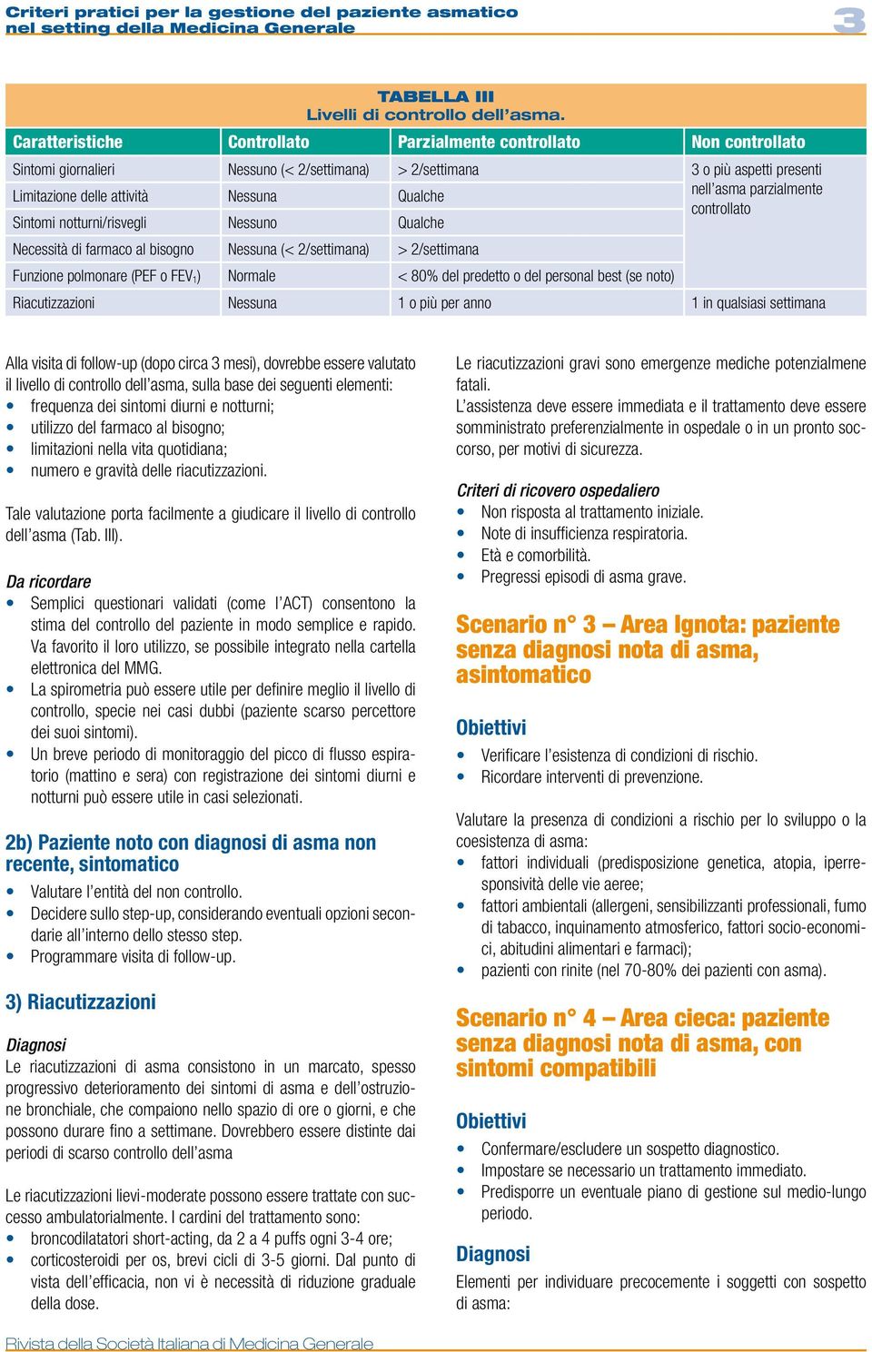 controllato Sintomi notturni/risvgli Nssuno Qualch Ncssità di farmaco al bisogno Nssuna (< 2/sttimana) > 2/sttimana Funzion polmonar (PEF o FEV 1) Normal < 80% dl prdtto o dl prsonal bst (s noto)