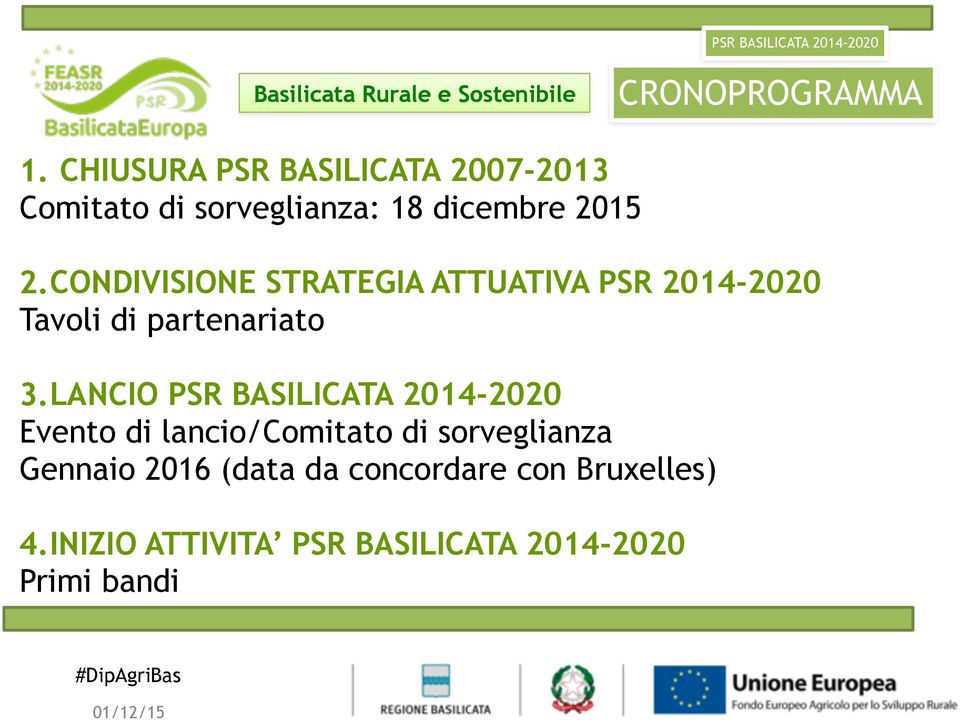 CONDIVISIONE STRATEGIA ATTUATIVA PSR 2014-2020 Tavoli di partenariato 3.