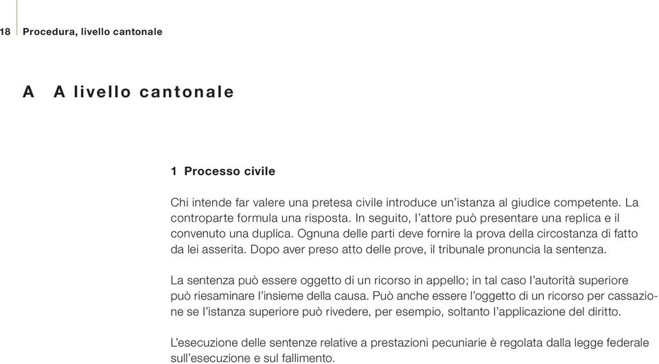 Dopo aver preso atto delle prove, il tribunale pronuncia la sentenza. La sentenza può essere oggetto di un ricorso in appello; in tal caso I autorità superiore può riesaminare I insieme della causa.