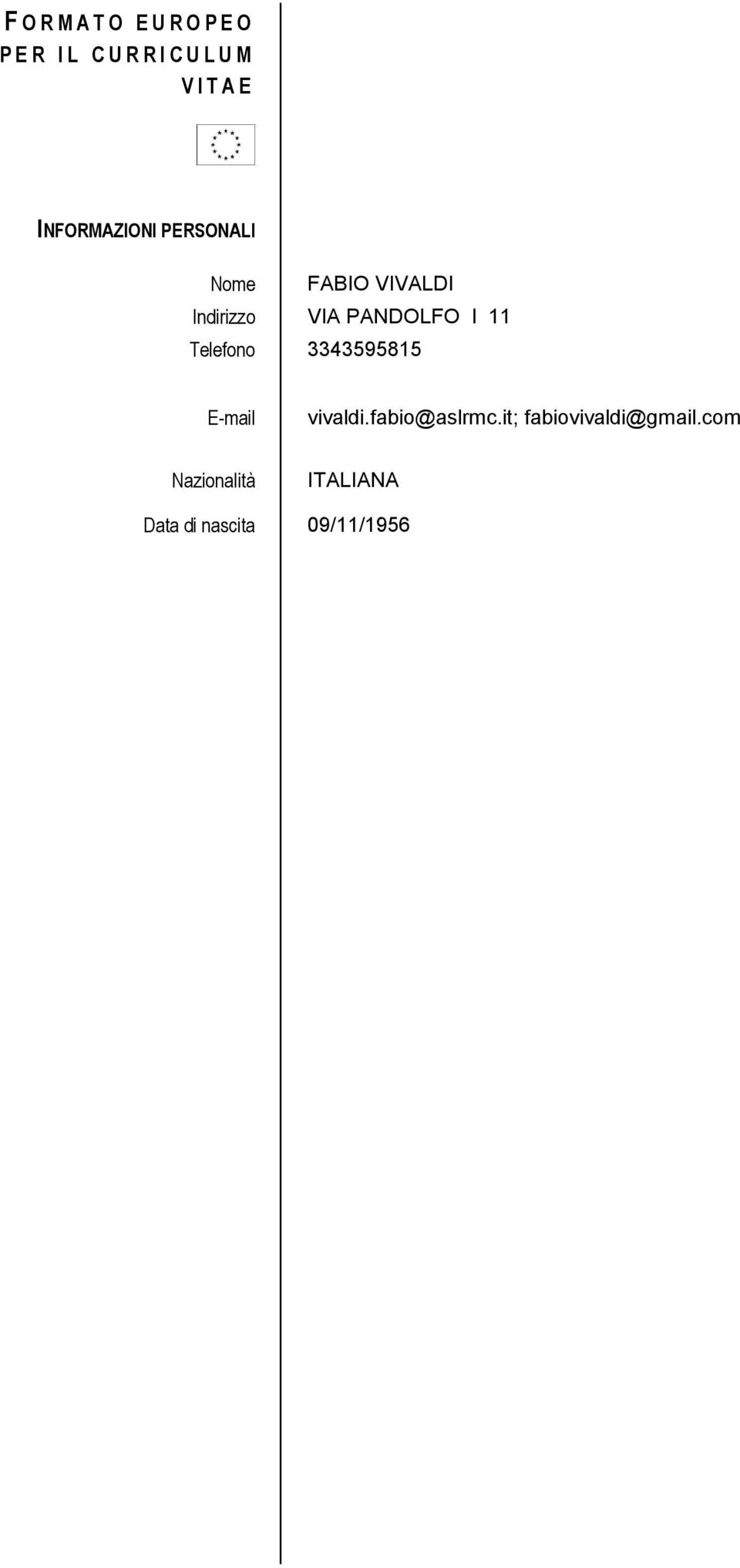 Telefono 3343595815 E-mail vivaldi.fabio@aslrmc.