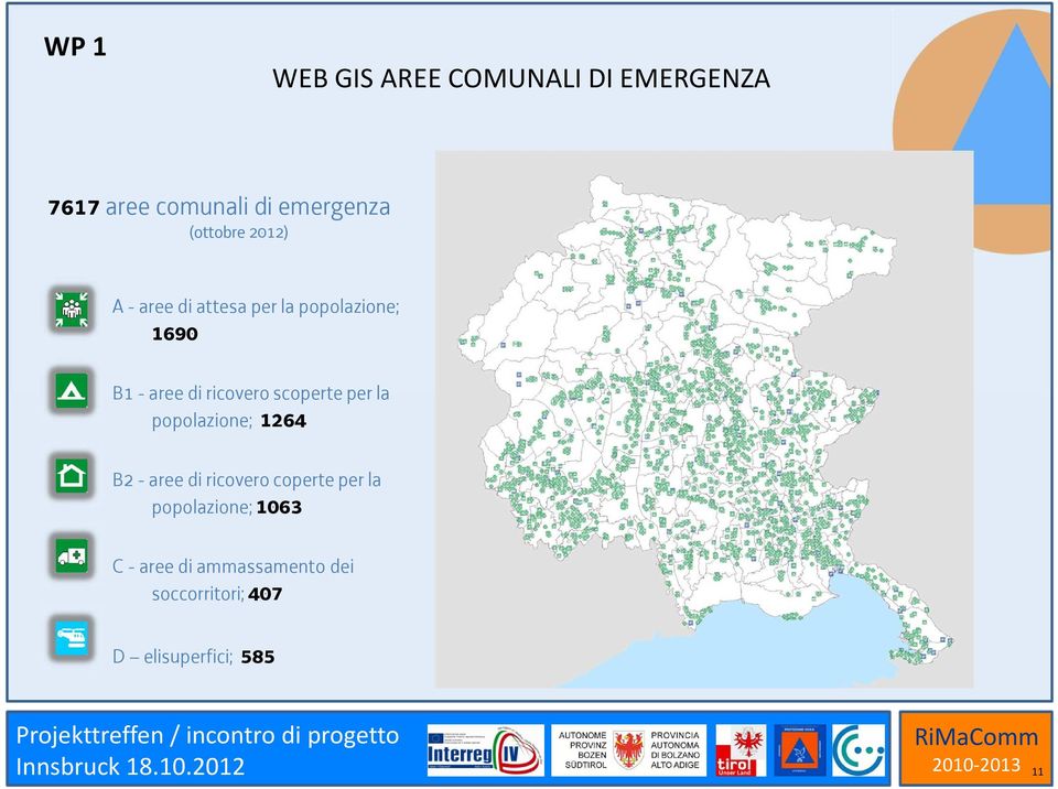 ricovero scoperte per la popolazione; 1264 B2 -aree di ricovero coperte per