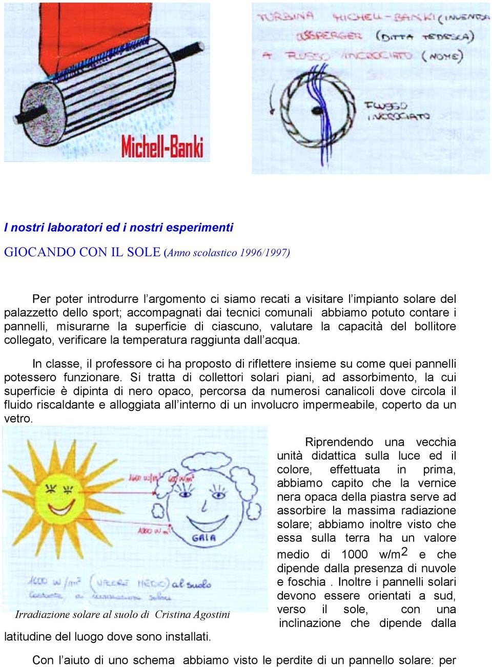 In classe, il professore ci ha proposto di riflettere insieme su come quei pannelli potessero funzionare.