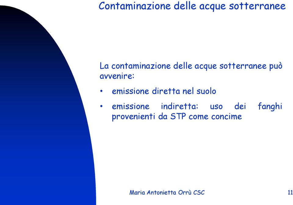 emissione diretta nel suolo emissione indiretta: uso