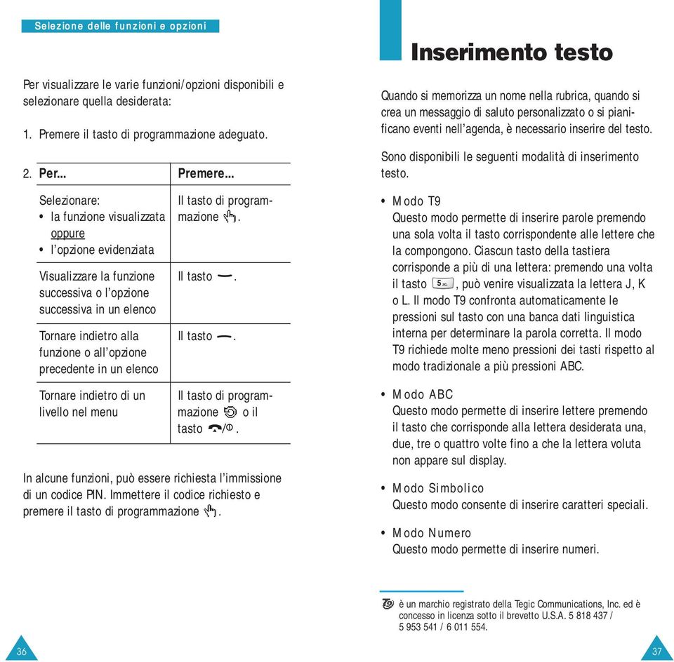 successiva o l opzione successiva in un elenco Tornare indietro alla Il tasto.