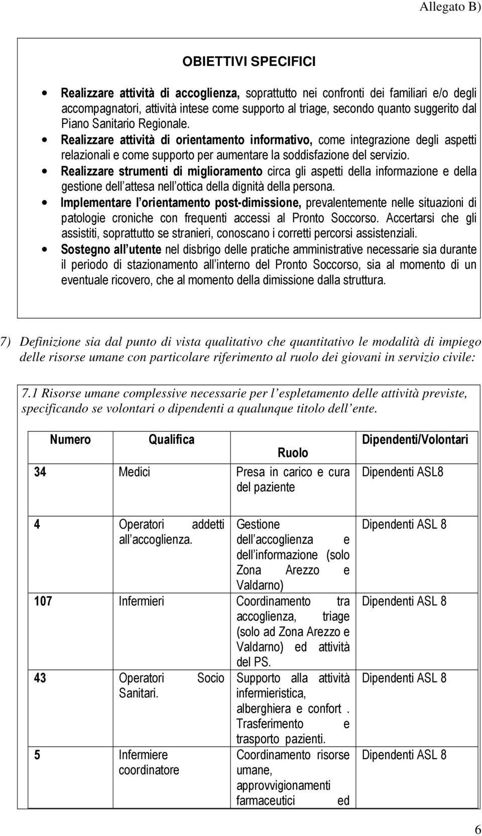 Realizzare strumenti di miglioramento circa gli aspetti della informazione e della gestione dell attesa nell ottica della dignità della persona.