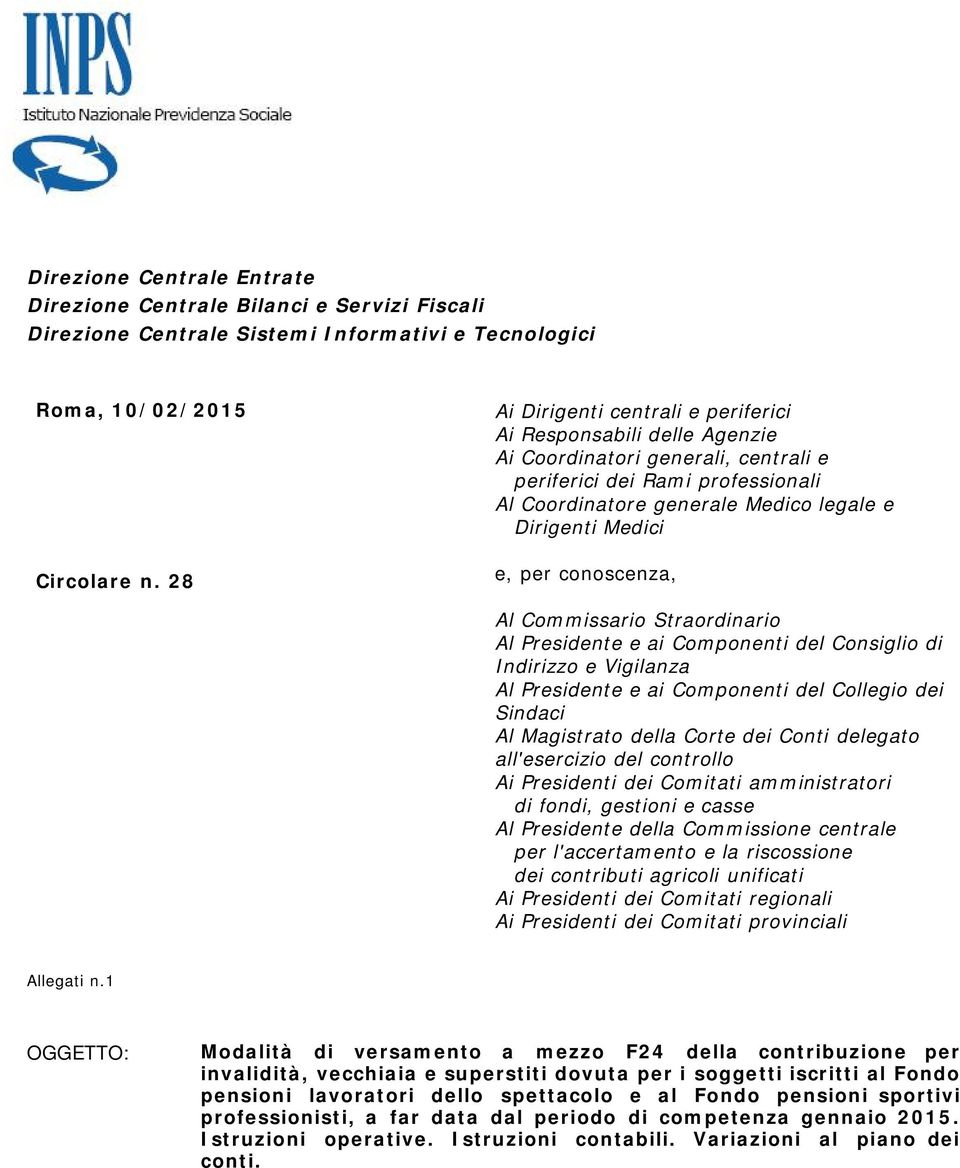 per conoscenza, Al Commissario Straordinario Al Presidente e ai Componenti del Consiglio di Indirizzo e Vigilanza Al Presidente e ai Componenti del Collegio dei Sindaci Al Magistrato della Corte dei