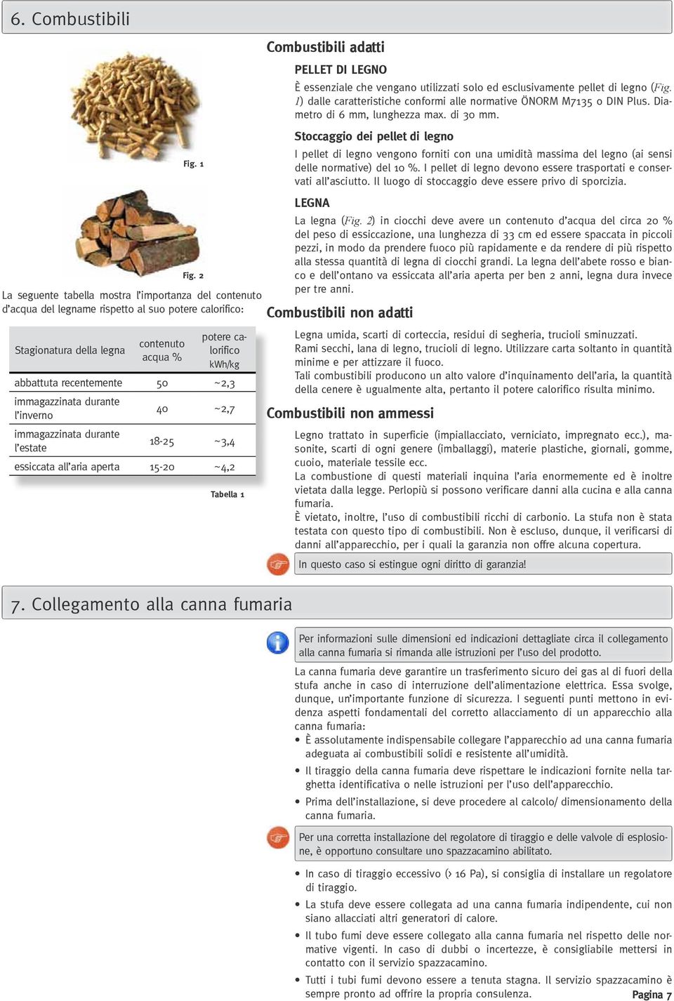 40 ~2,7 immagazzinata durante l estate 18-25 ~3,4 essiccata all aria aperta 15-20 ~4,2 Tabella 1 7.