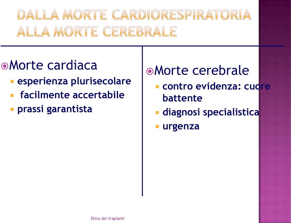 garantista Morte cerebrale contro