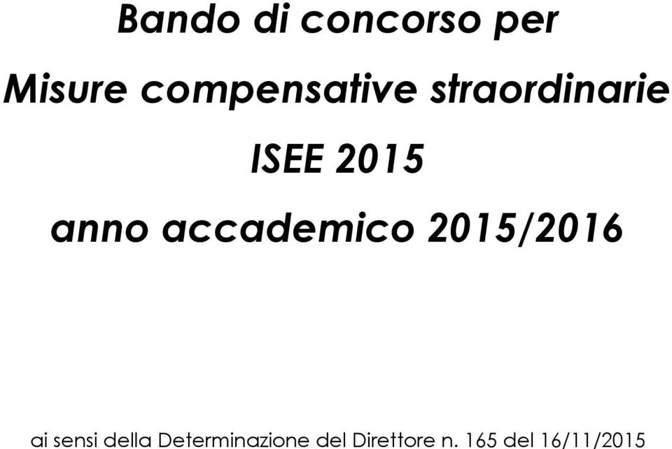 anno accademico 2015/2016 ai sensi