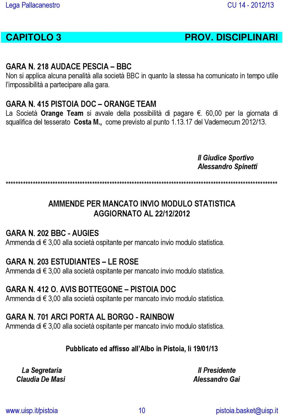 17 del Vademecum 2012/13.