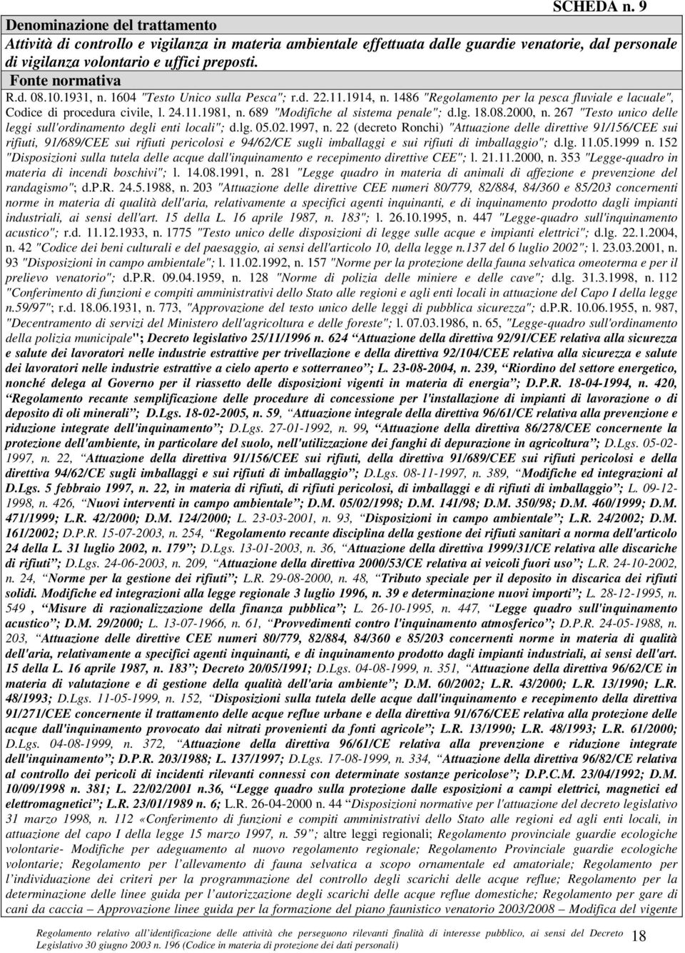 2000, n. 267 "Testo unico delle leggi sull'ordinamento degli enti locali"; d.lg. 05.02.1997, n.