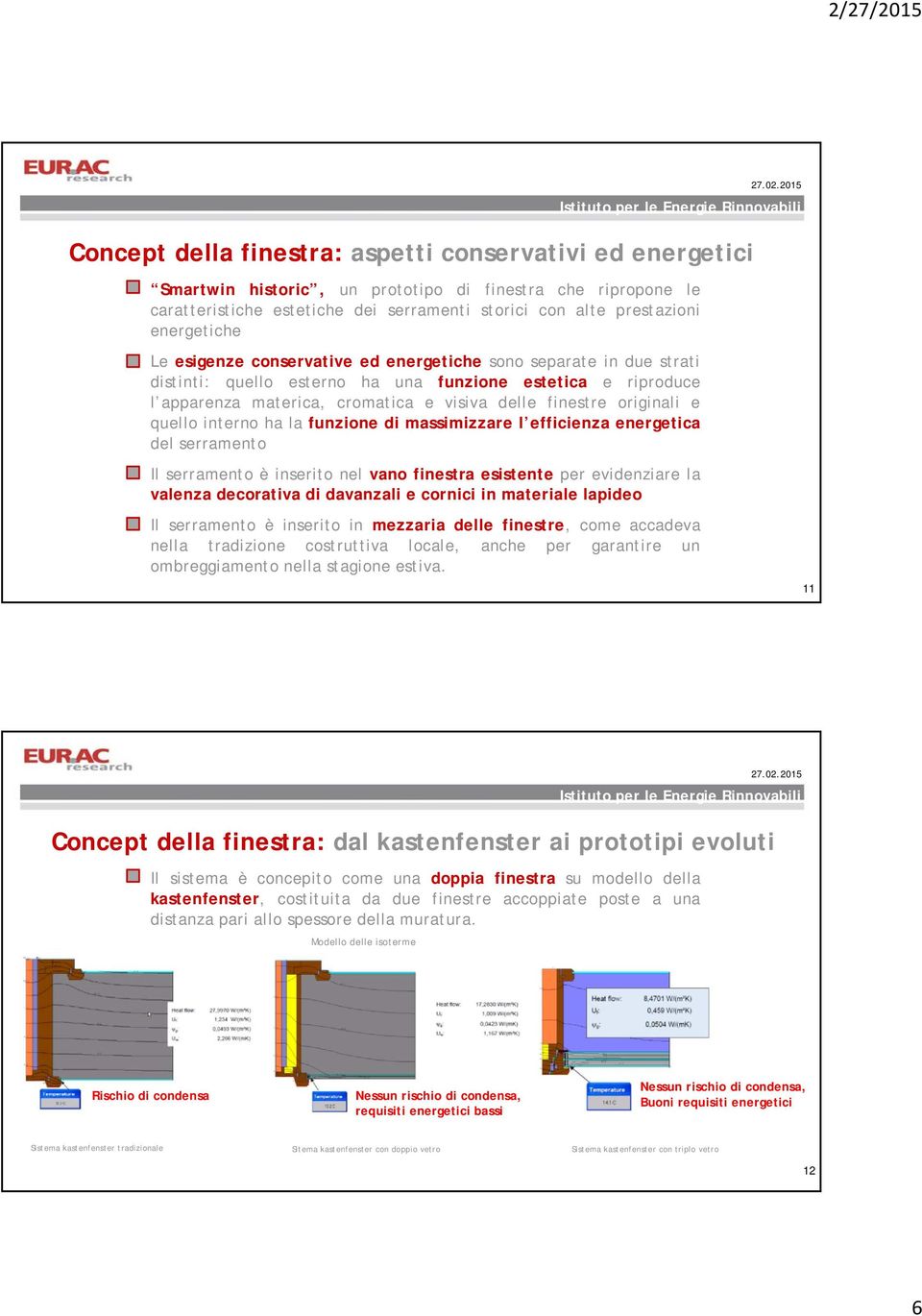 originali e quello interno ha la funzione di massimizzare l efficienza energetica del serramento Il serramento è inserito nel vano finestra esistente per evidenziare la valenza decorativa di