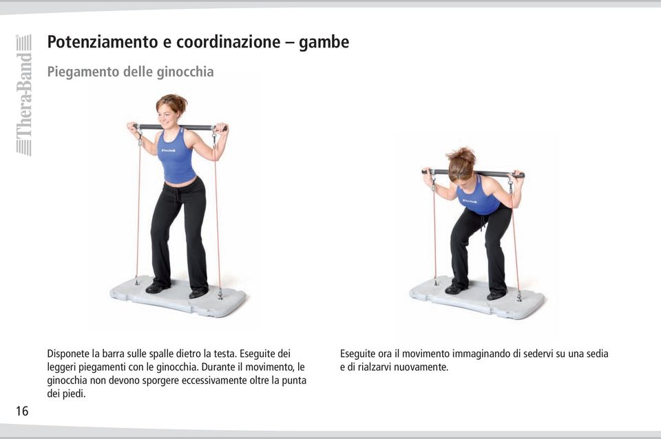 Durante il movimento, le ginocchia non devono sporgere eccessivamente oltre la punta