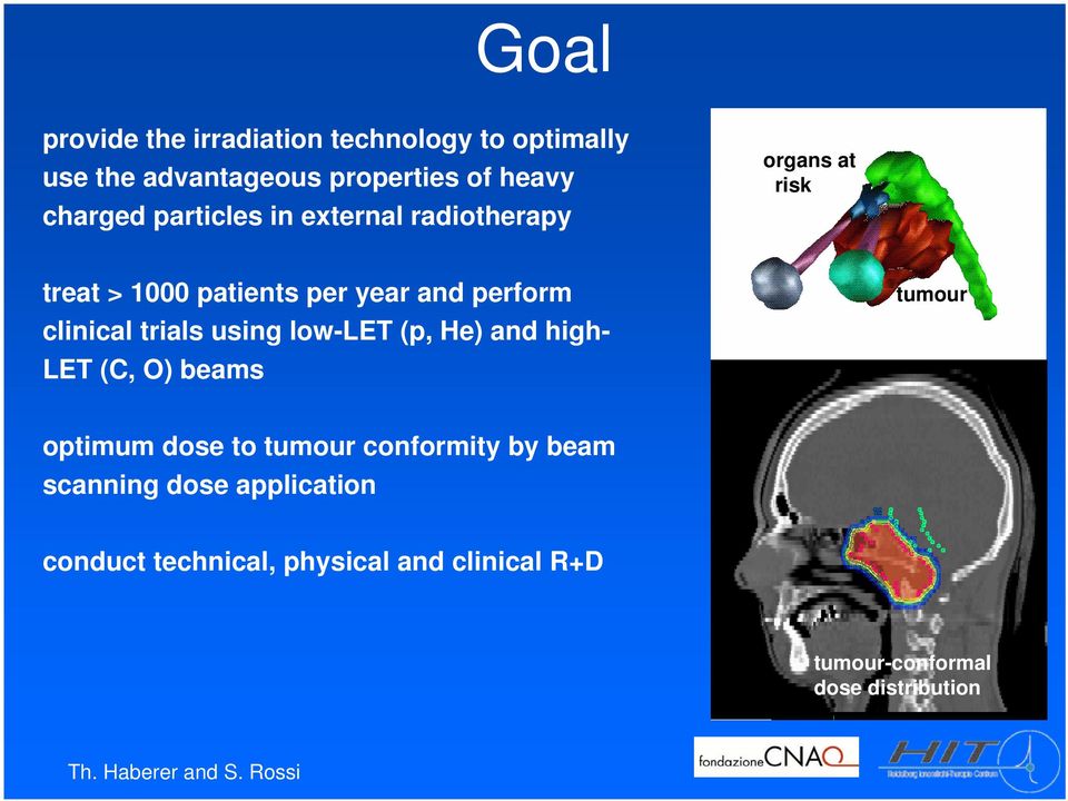 trials using low-let (p, He) and high- LET (C, O) beams tumour optimum dose to tumour conformity by