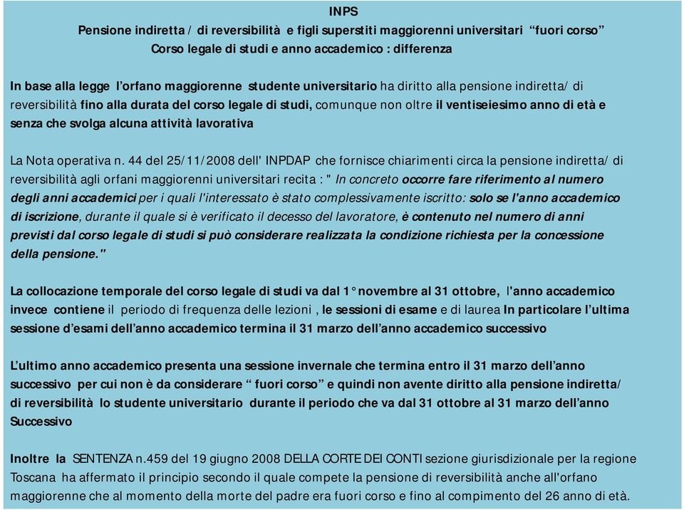 attività lavorativa La Nota operativa n.