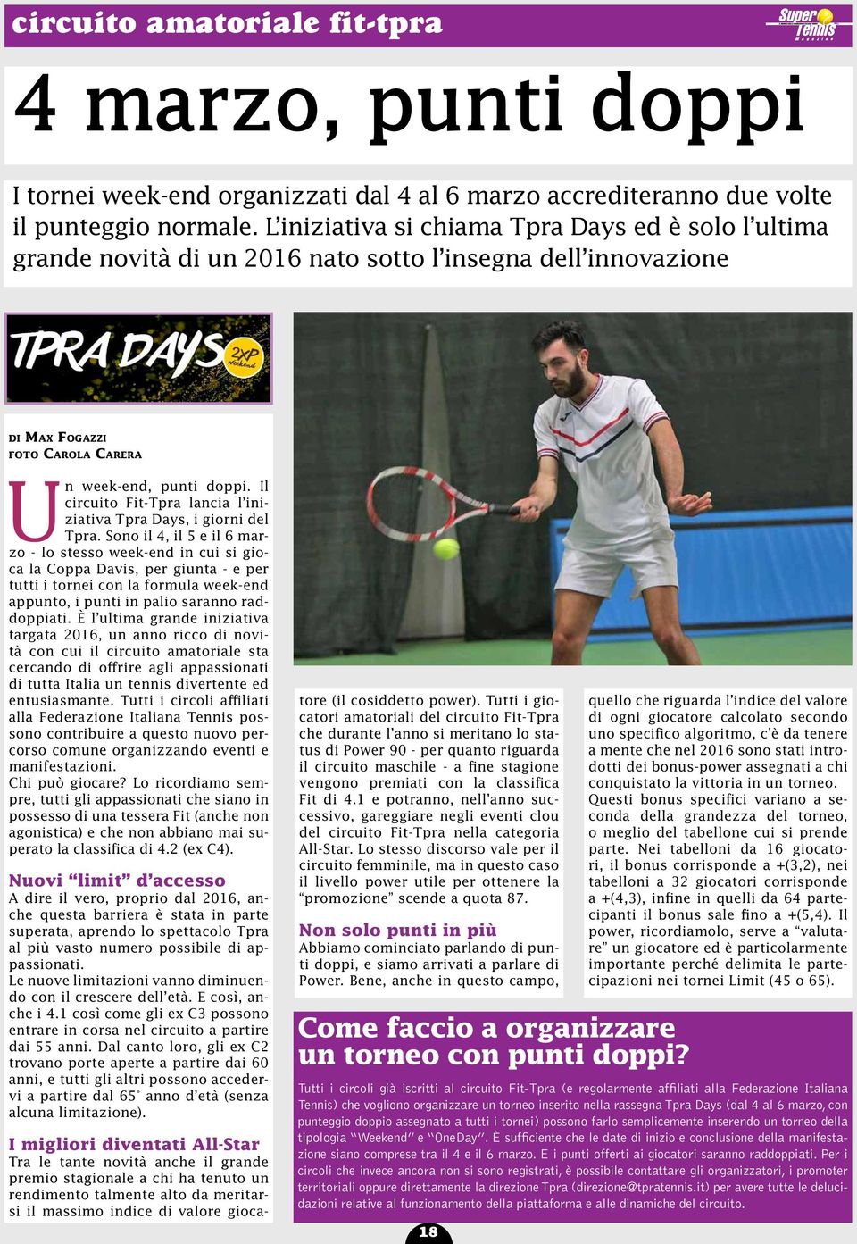 Il circuito Fit-Tpra lancia l iniziativa Tpra Days, i giorni del Tpra.