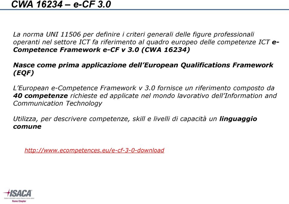 competenze ICT e- Competence Framework e-cf v 3.