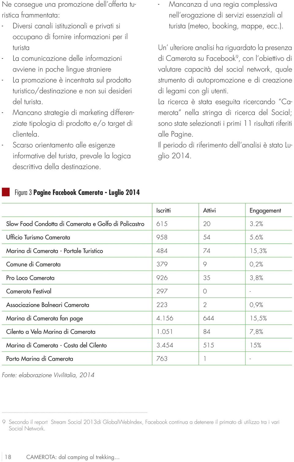 Mancano strategie di marketing differenziate tipologia di prodotto e/o target di clientela. Scarso orientamento alle esigenze informative del turista, prevale la logica descrittiva della destinazione.