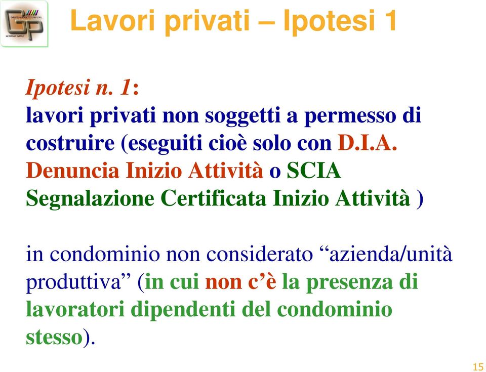 A. Denuncia Inizio Attività o SCIA Segnalazione Certificata Inizio Attività ) in