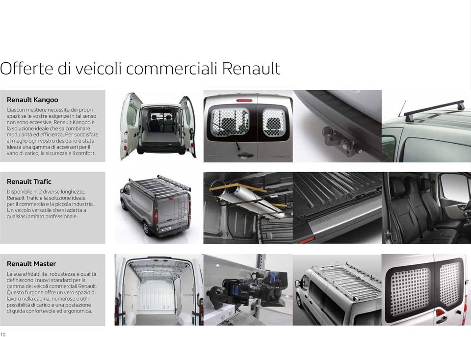 Renault Trafic Disponibile in 2 diverse lunghezze, Renault Trafic è la soluzione ideale per il commercio e la piccola industria. Un veicolo versatile che si adatta a qualsiasi ambito professionale.