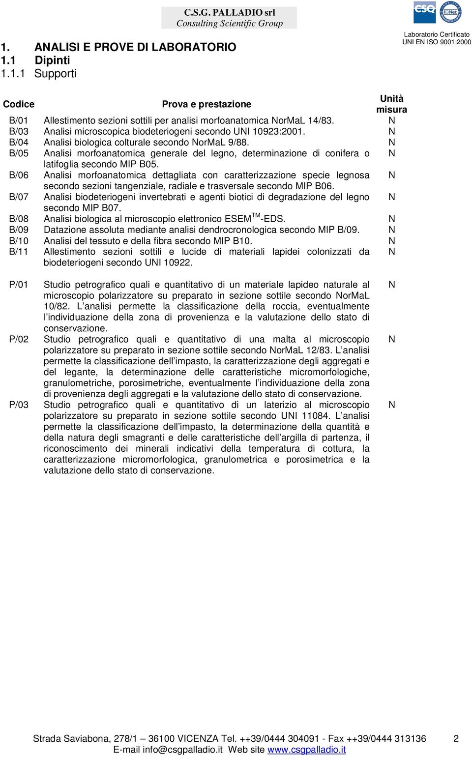 B/05 Analisi morfoanatomica generale del legno, determinazione di conifera o latifoglia secondo MIP B05.