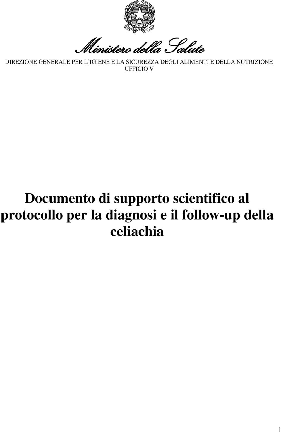 NUTRIZIONE UFFICIO V Documento di supporto