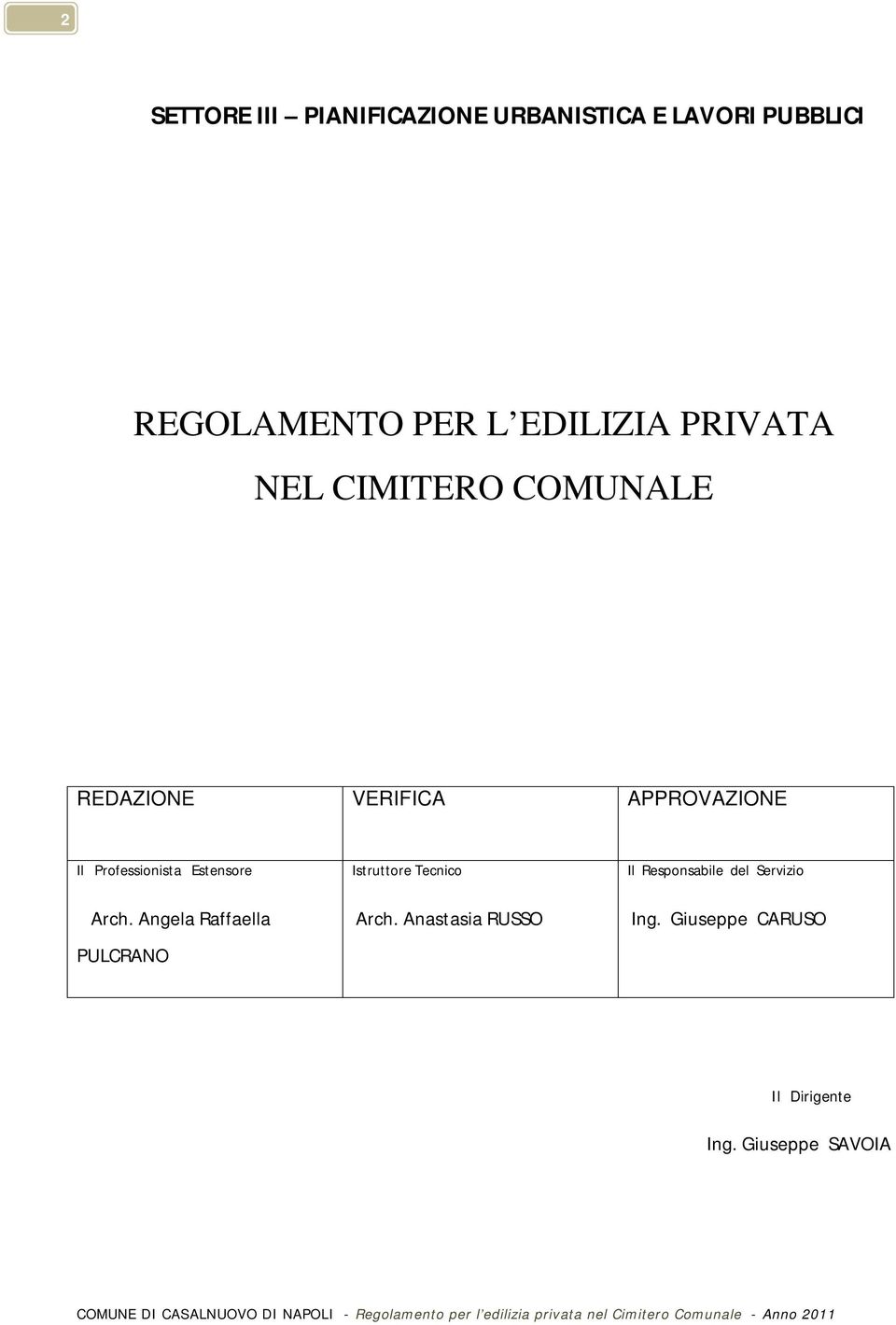 Professionista Estensore Istruttore Tecnico Il Responsabile del Servizio Arch.