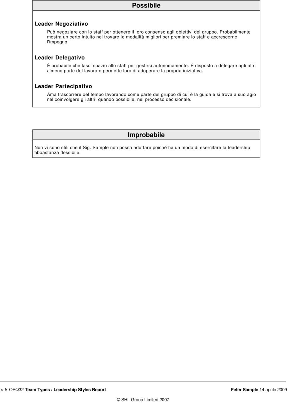 Leader Delegativo È probabile che lasci spazio allo staff per gestirsi autonomamente. È disposto a delegare agli altri almeno parte del lavoro e permette loro di adoperare la propria iniziativa.