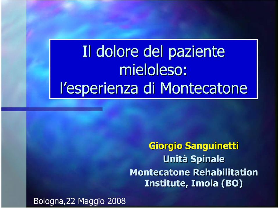 Maggio 2008 Giorgio Sanguinetti Unità