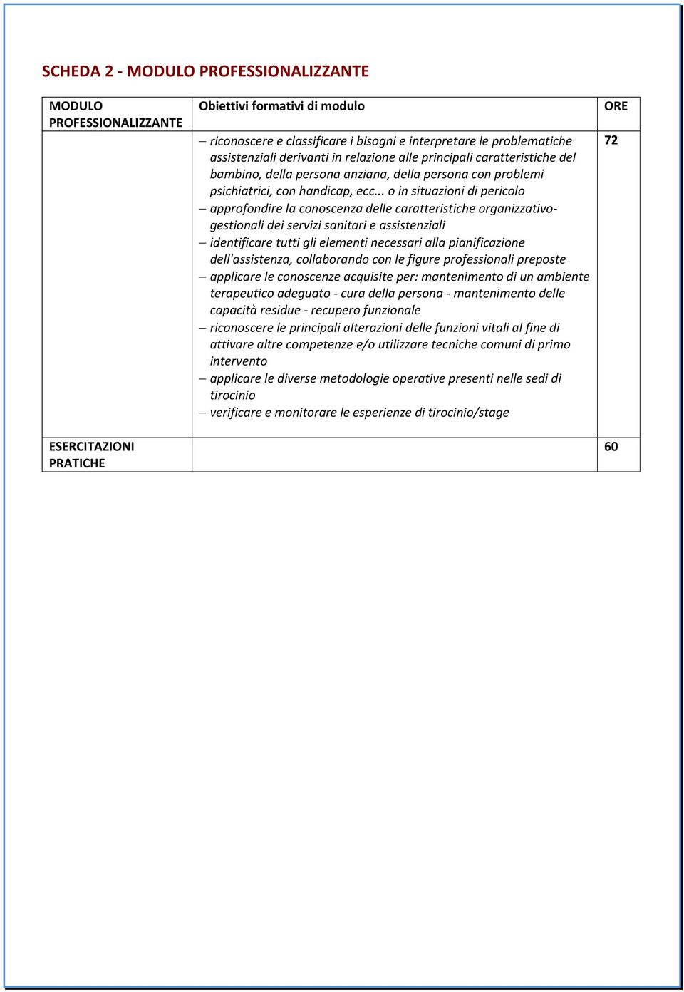 .. o in situazioni di pericolo approfondire la conoscenza delle caratteristiche organizzativogestionali dei servizi sanitari e assistenziali identificare tutti gli elementi necessari alla