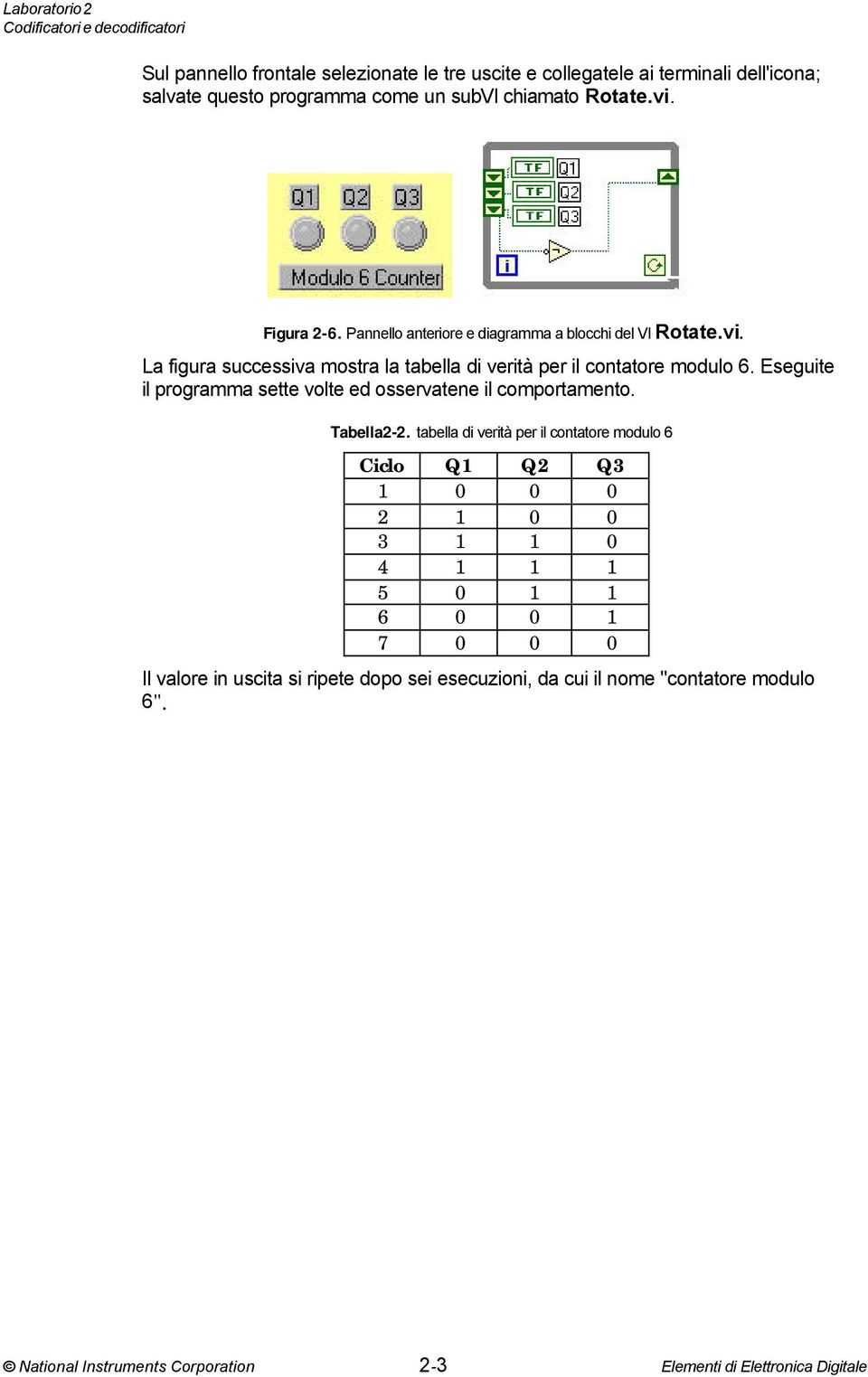 Eseguite il programma sette volte ed osservatene il comportamento. Tabella2-2.