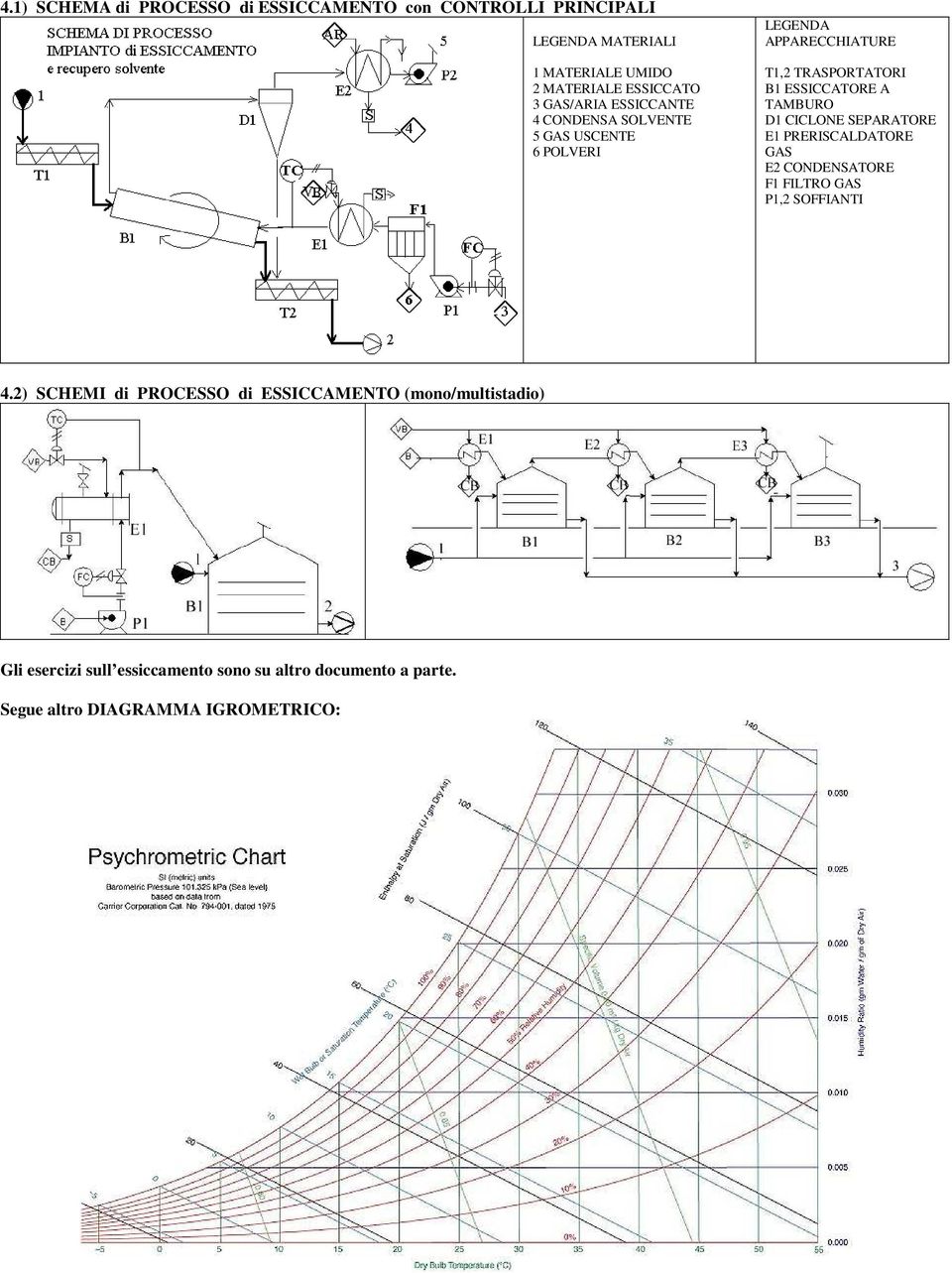 TAMBURO D1 CICLONE SEPARATORE E1 PRERISCALDATORE GAS E2 CONDENSATORE F1 FILTRO GAS P1,2 SOFFIANTI 4.