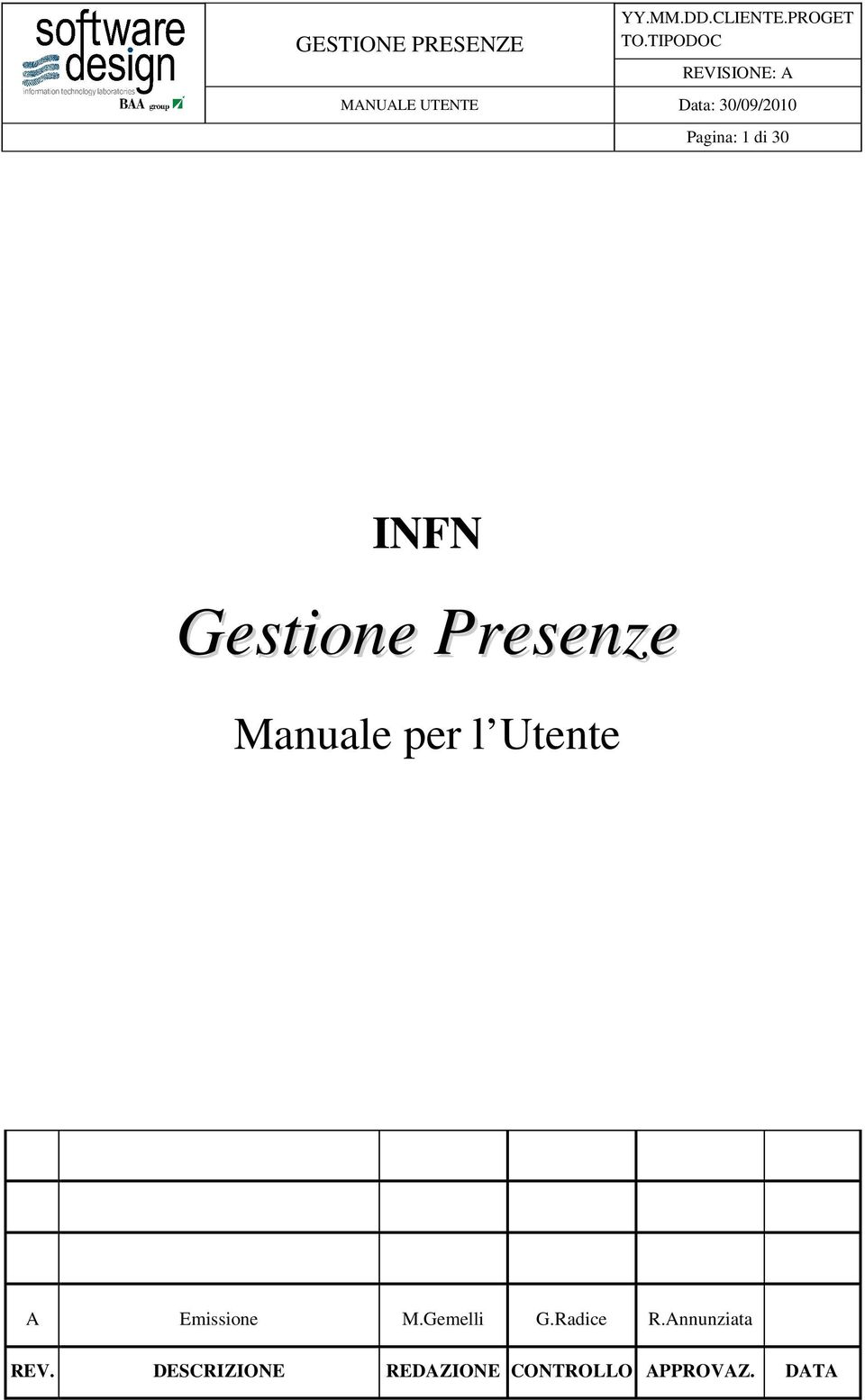 Presenze Manuale per l Utente A Emissione