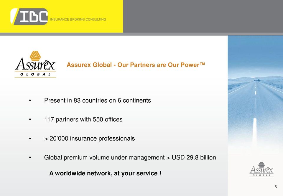 000 insurance professionals Global premium volume under