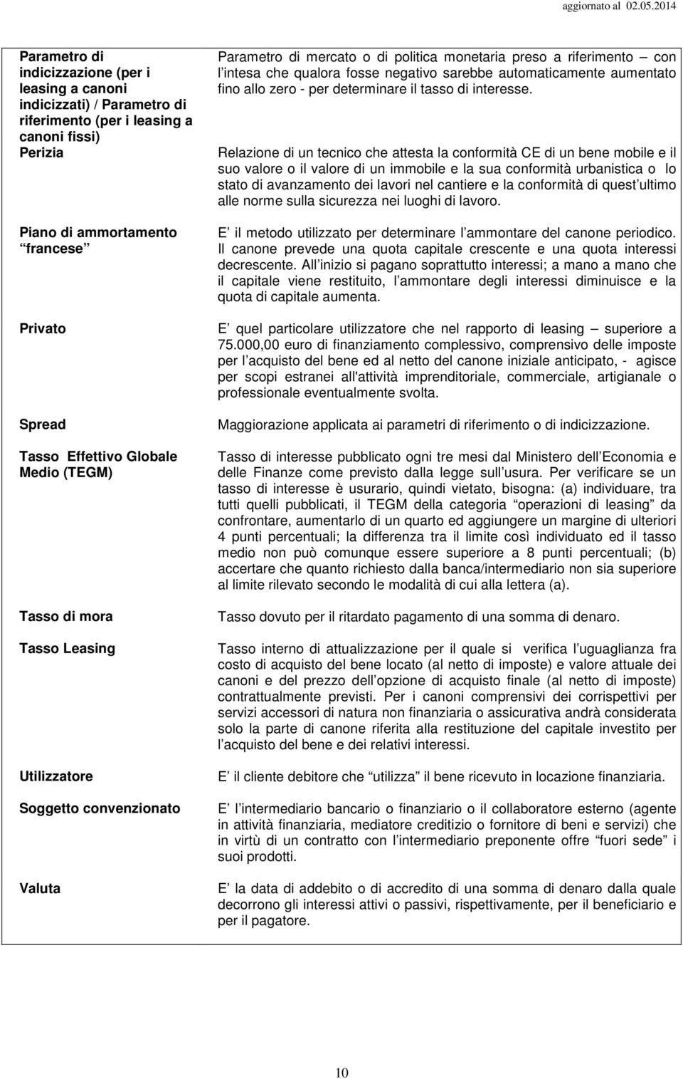 sarebbe automaticamente aumentato fino allo zero - per determinare il tasso di interesse.